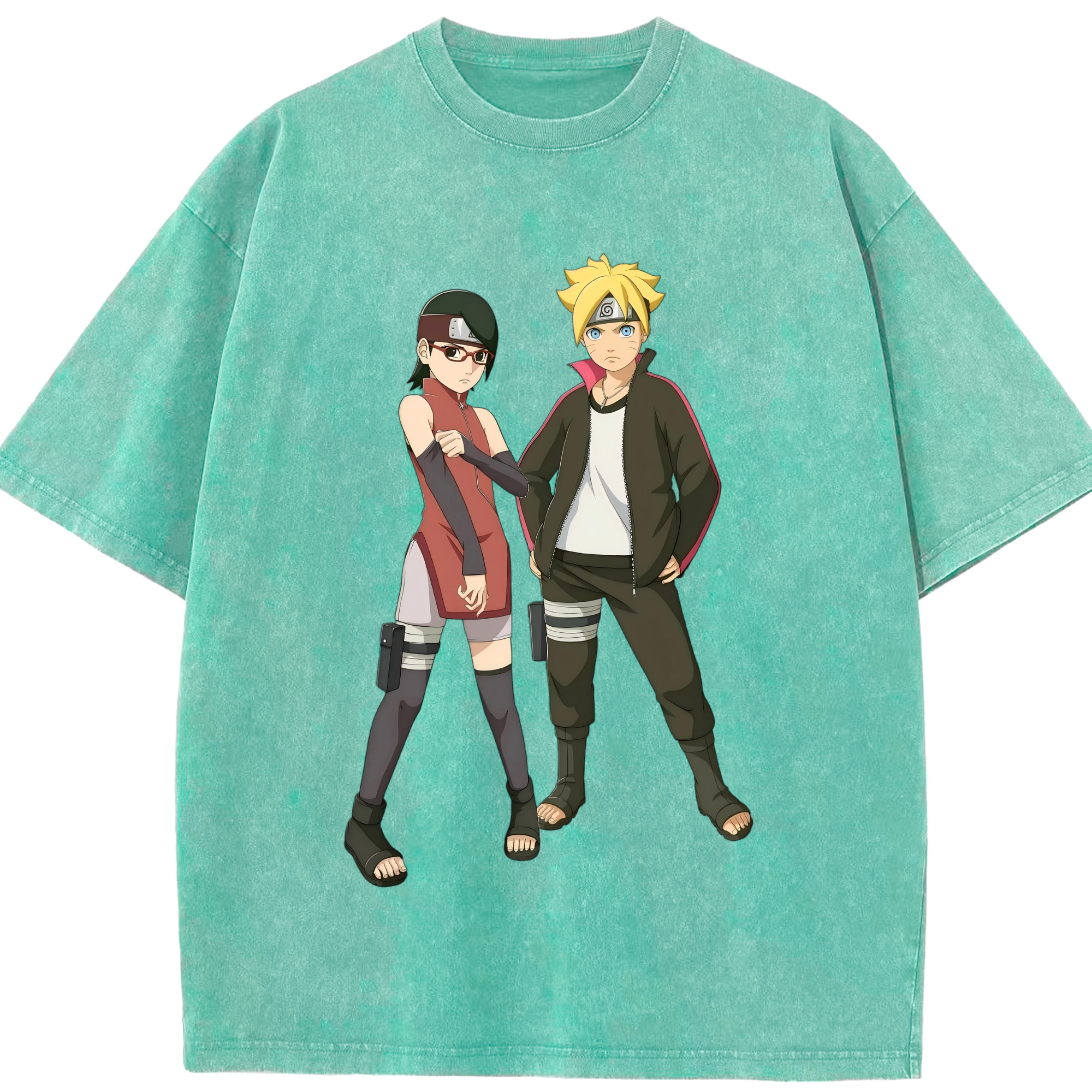 （画像用） NARUTO -ナルト- うずまき ボルト Uzumaki Boruto 綿100% ヴィンテージ風 半袖Tシャツ（フロントプリント）
